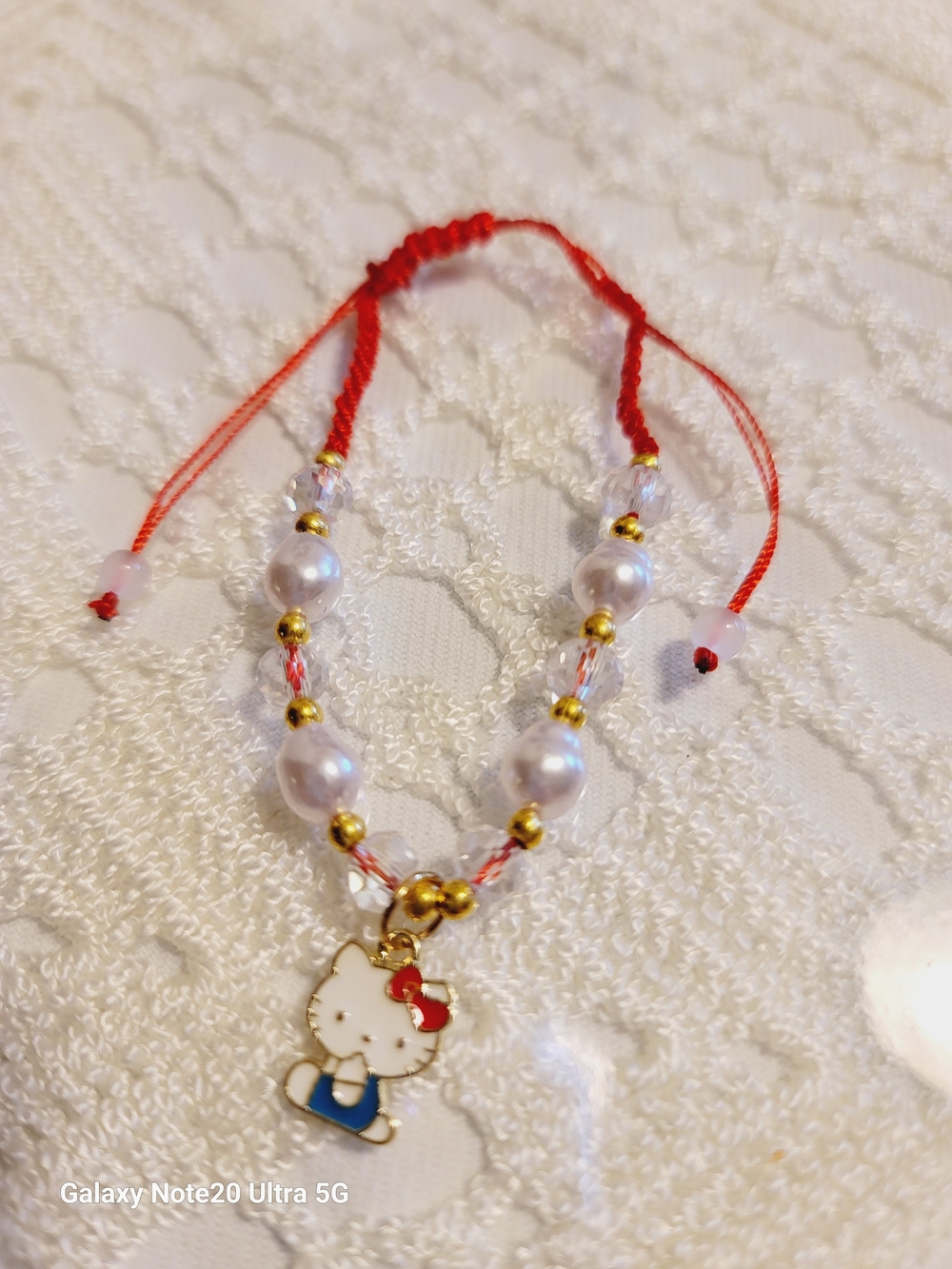 Hello Kitty Red Beaded  Bracelet